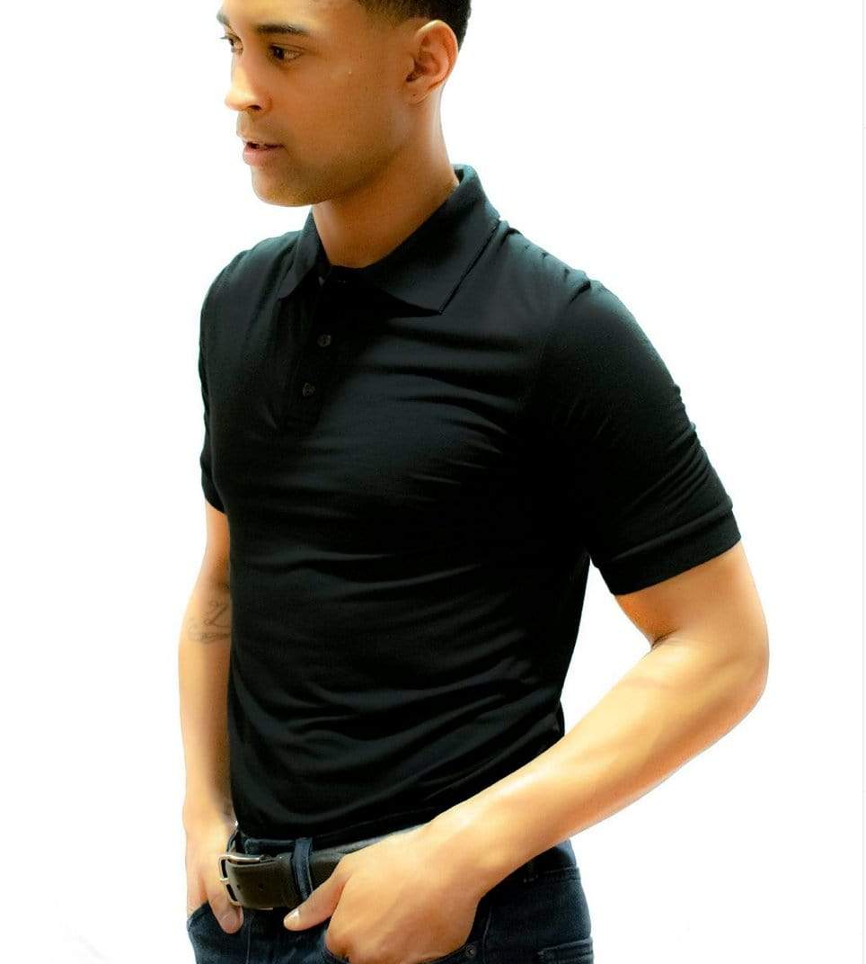 Short Sleeve Polo - Black - Acqua Azul